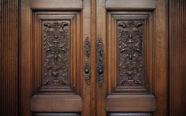 Discovering the Artistry of an Antique Oak Armoire. Generative AI