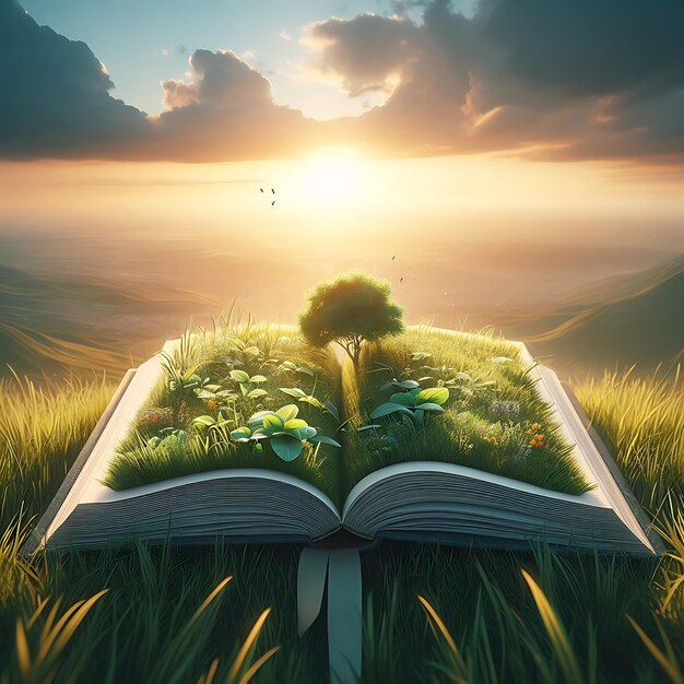 Открывая страницы природы Открытая книга Отдыхая на пышной зеленой траве
