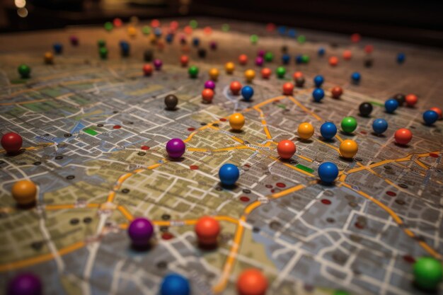Premium AI Image  Discovering with Map Pins Location Exploration
