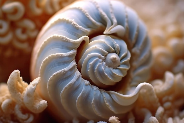 사진 seashells spiral generative ai의 독특한 질감 발견