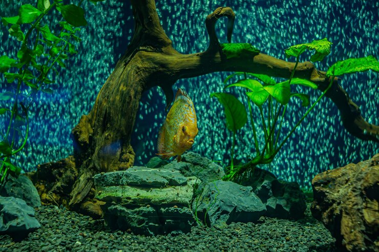 Фотография рыба в аквариуме тропическая рыба symphysodon discus из реки амазонки
