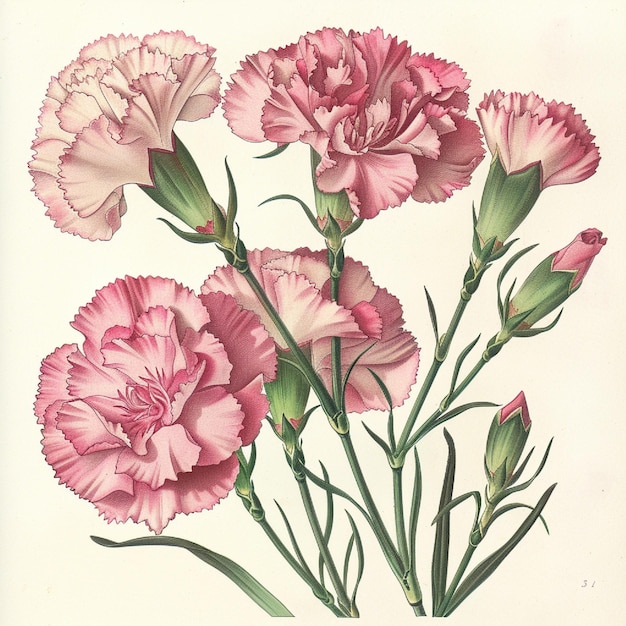 discuss the historical use of carnations in herbal medicine and their healing properties