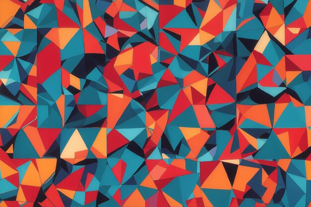 Discuss the psychology of color in abstract geometric backgrounds