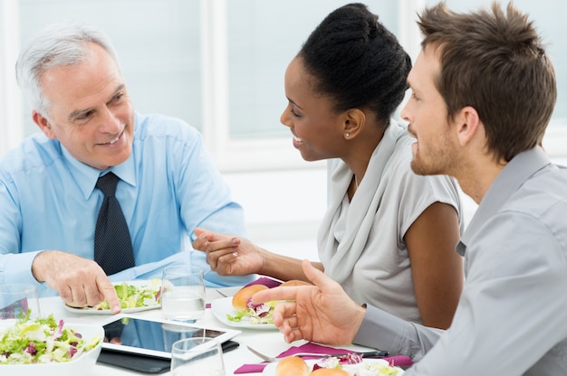 Discussing of Work at Lunch