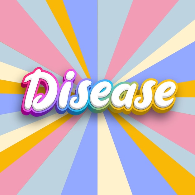 Foto disease cute text effect photo typography with background