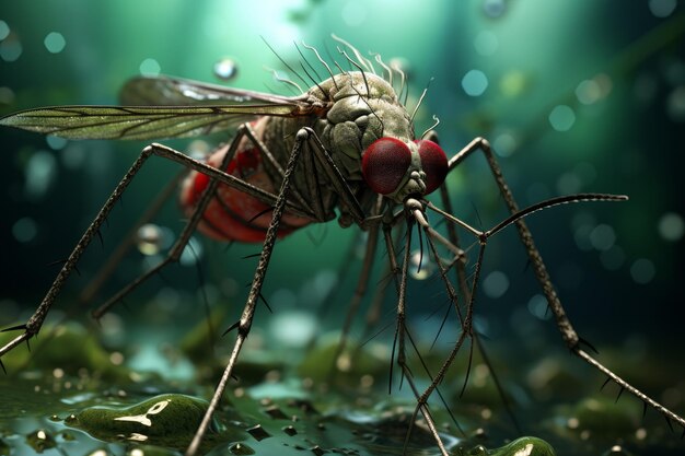 Diseasecarrying Mosquito macro Generate Ai