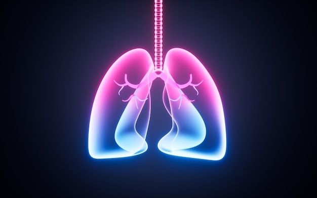 Diseased human lungs human respiratory diseases 3d rendering