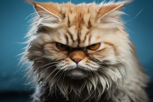 Photo a disgruntled cats negative emotions shine through in its furious expression