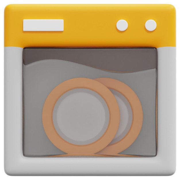 dish 3d render icon illustration