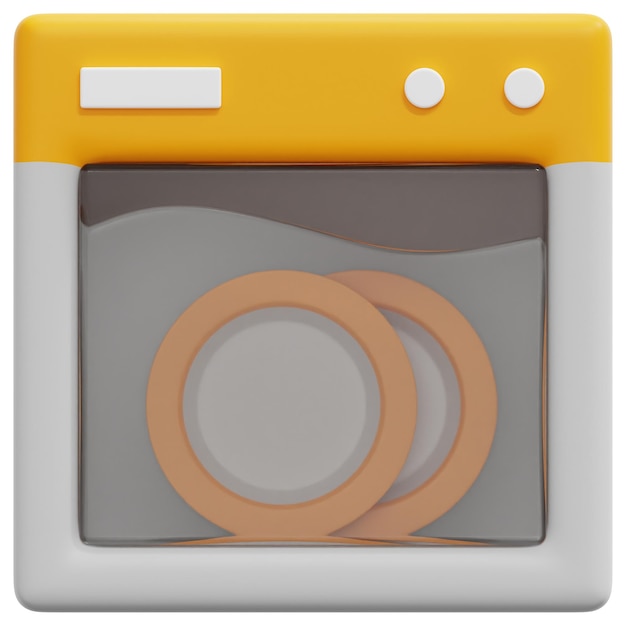 Photo dish 3d render icon illustration