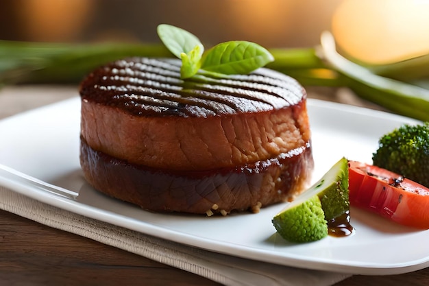 a dish of beef and vegetables is served on a white plate.