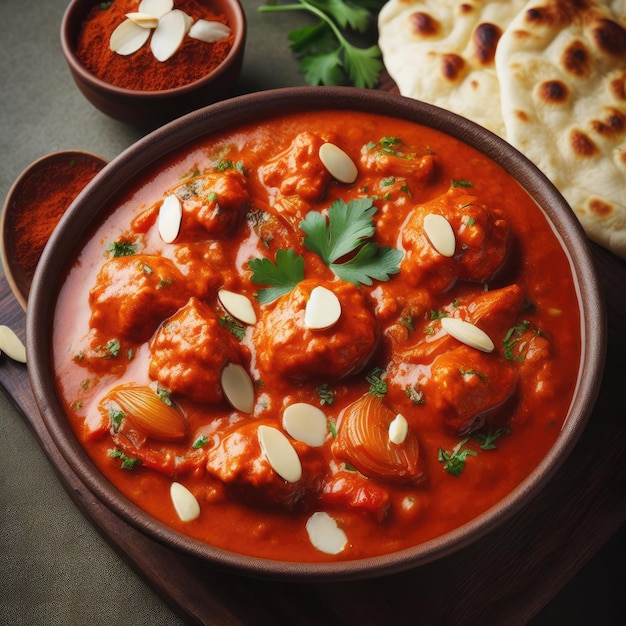 Photo a dish of indian butter chicken