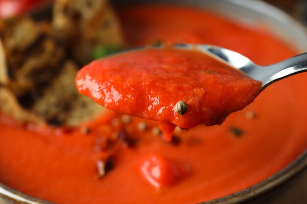 토마토로 만든 요리 맛있는 토마토 수프