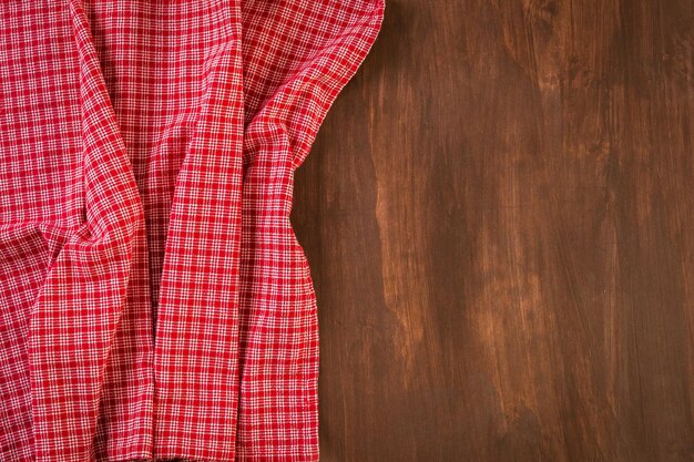 Dish towel on a wood background.