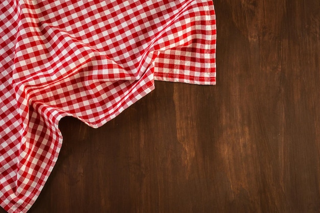 Dish towel on a wood background.