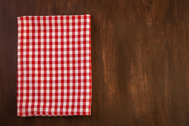 Dish towel on a wood background.