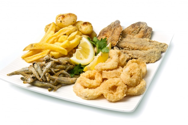dish with fried food