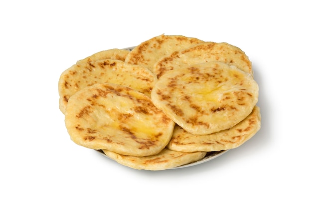 Dish with traditional Moroccan meloui pancakes topped with butter