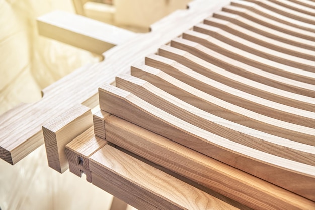 Dishes drying rack made of solid ash timber in the sunlight