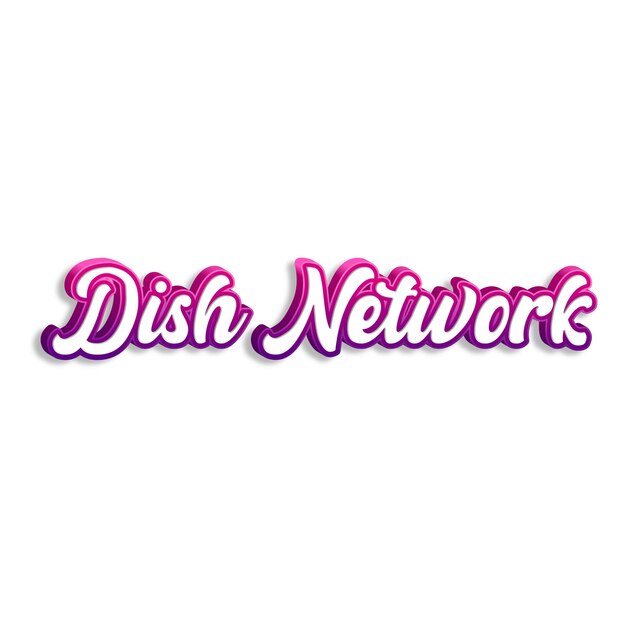 Dishnetwork tipografia 3d design giallo rosa bianco sfondo foto jpg