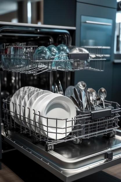 Dishwasher in the interior of a modern kitchen