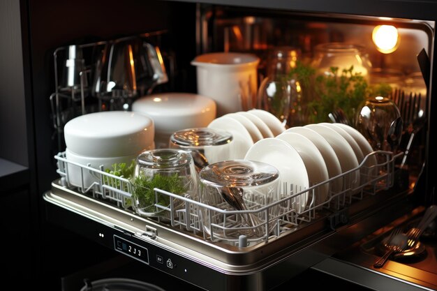 Dishwasher Machine in the luxury kitchen professional advertising photography