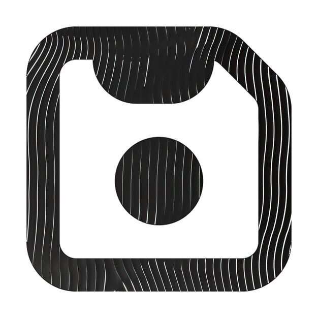 disk icon black white lines texture