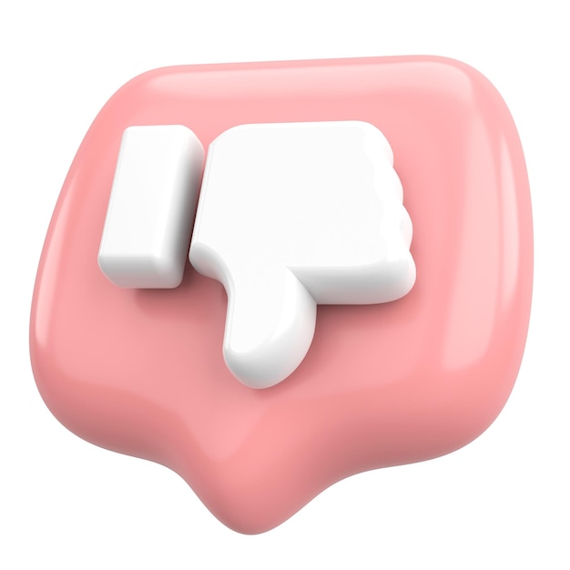 Dislike icon Dislike button 3D illustration