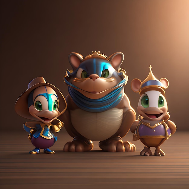 Photo disney cartoon characters 4k resolution rendering image