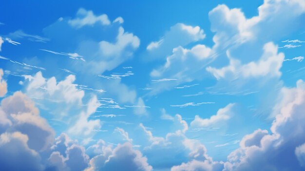 Disneystyle blue sky with sparse clouds few clouds hd