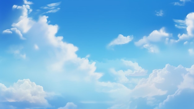Disneystyle blue sky with sparse clouds hd wallpaper