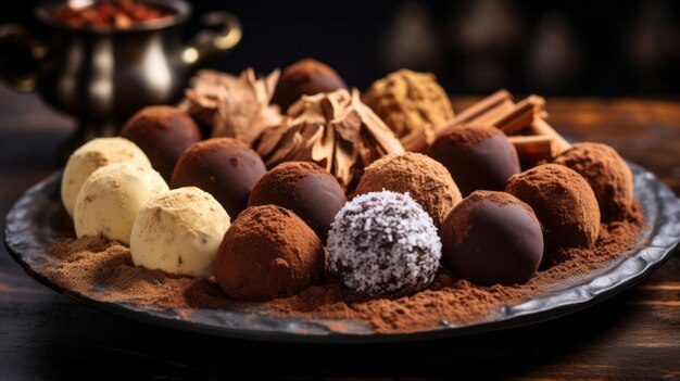 Display of assorted Chocolate Truffles