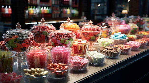 a display of candy and candy