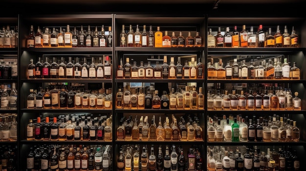 display case full of wine