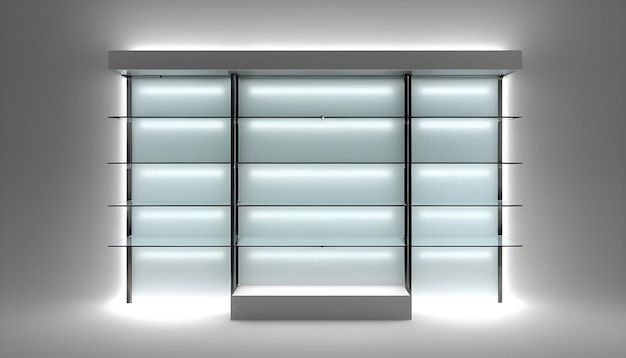 Photo a display case with a light on it