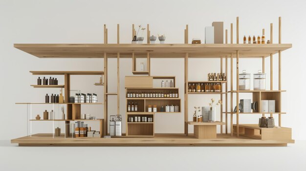 Photo display case with shelves and items