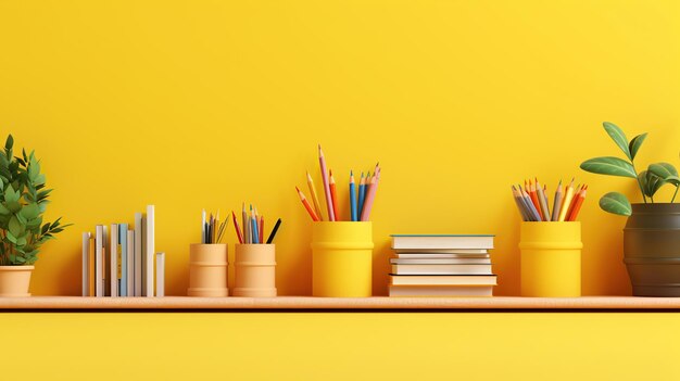 display of different colored pencils with pens on the table