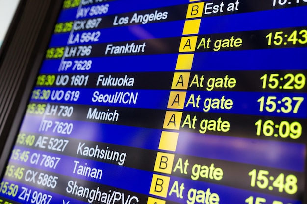 Display flight number in airport