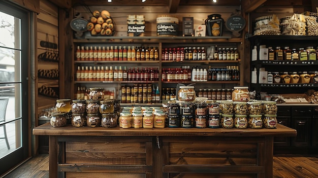 a display of food products in a store