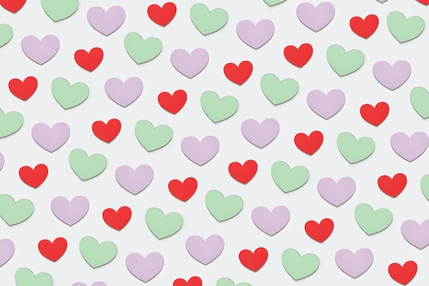 a display of heart paper cut outs stock photo