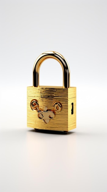 Display an image open padlock against white background AI generated image