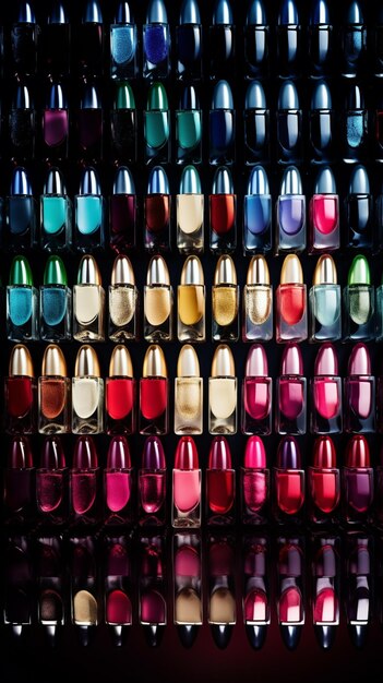 A display of lip glosses with different colors.