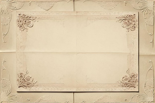 Photo display of paper in vintage style with beautiful patterns and ornaments ai generation