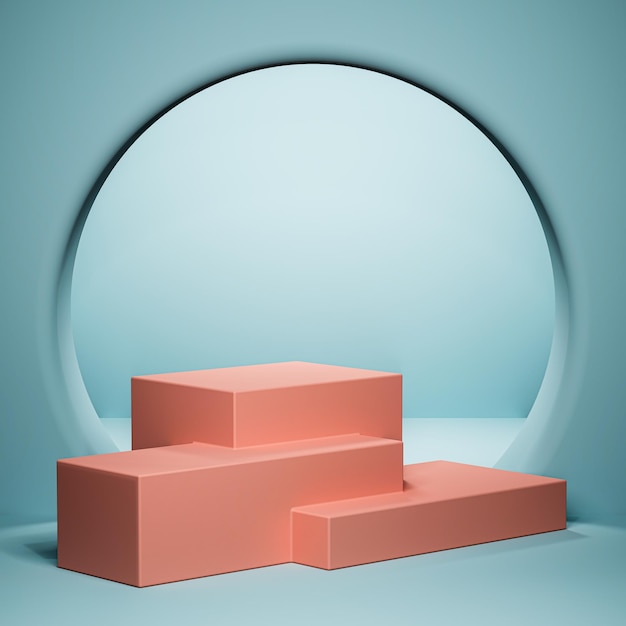 Display podium with background 3D rendering