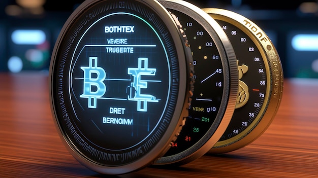 Photo a display of a watch with the word bm on it