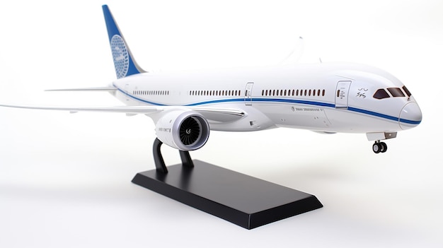 Photo displaying a 3d miniature boeing 787 dreamliner