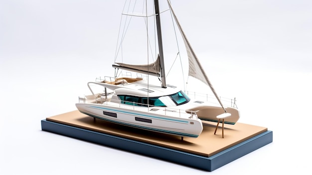 Displaying a 3D miniature Catamaran