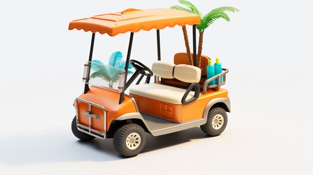 Photo displaying a 3d miniature golf cart