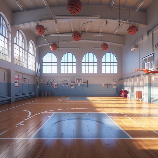 Displaying a 3D miniature of Gymnasium Building on White Background