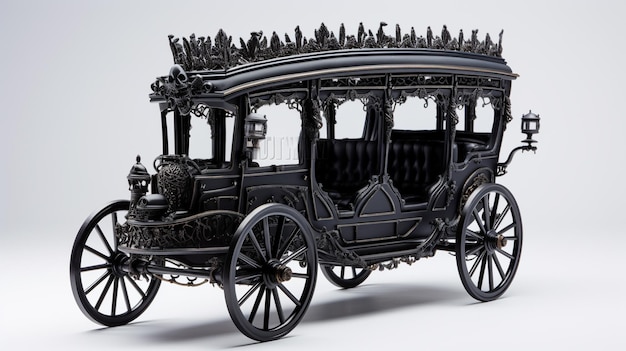 Foto mostra un carro funebre in miniatura 3d